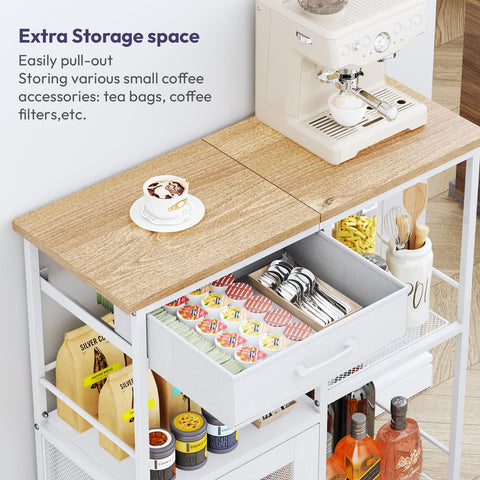 SWTYMIKI storage drawer keeps beans, spoons, and sugars neatly organized.