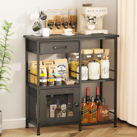SWTYMIKI coffee bar cabinet top view ideal for placing machines and mugs