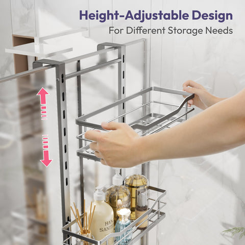 SWTYMIKI stainless steel caddy resists humidity and rust in the bathroom.