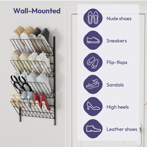 SWTYMIKI door-mount setup, side view showing wall-mount capability and sturdy frame.