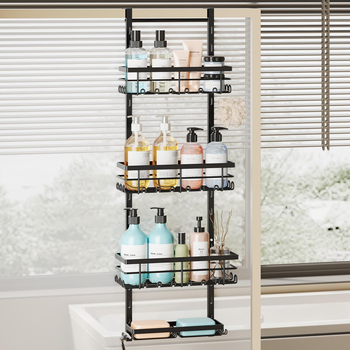 SWTYMIKI over-the-door shower caddy main view for organized bathroom storage