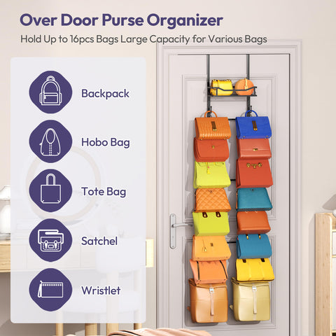 SWTYMIKI purse organizer for closet display keeps bags and accessories neatly visible