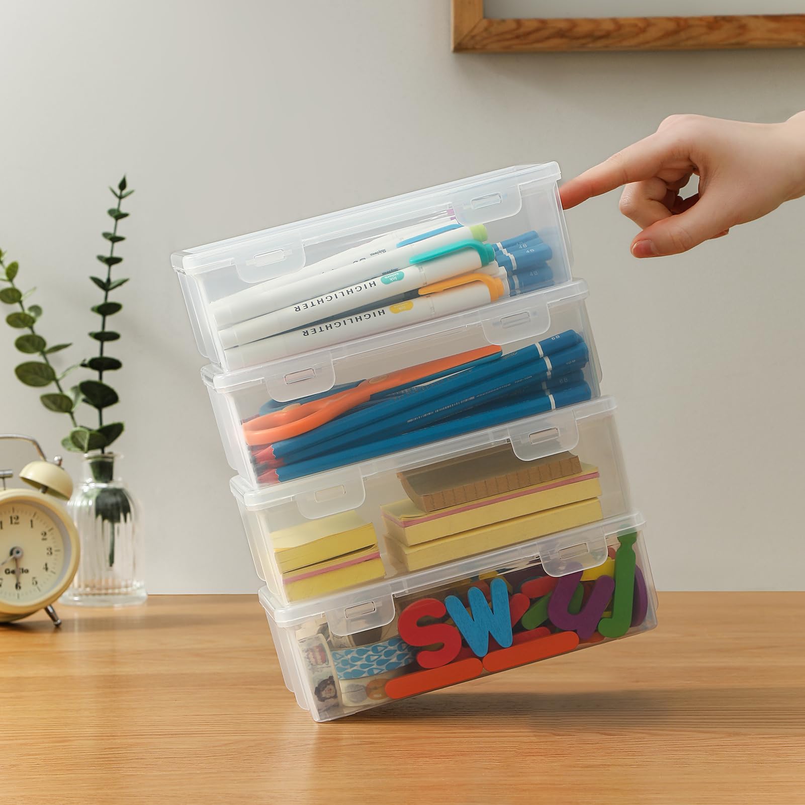 Swuj desk organizer for art supplies locates beads and stickers at a glance