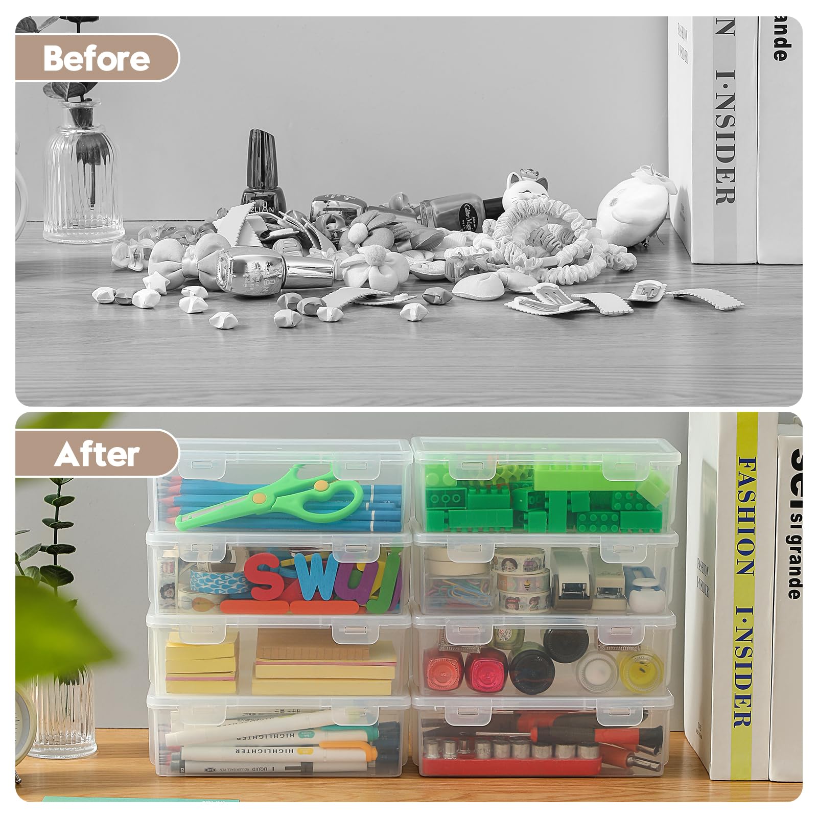 Swuj stackable pencil boxes help organize art supplies by project or color