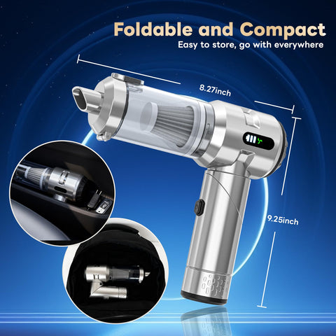 Sycoodeal car vacuum Type-C charging offers quick recharging from USB.