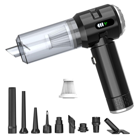 Sycoodeal handheld car vacuum silver with powerful suction for car interiors