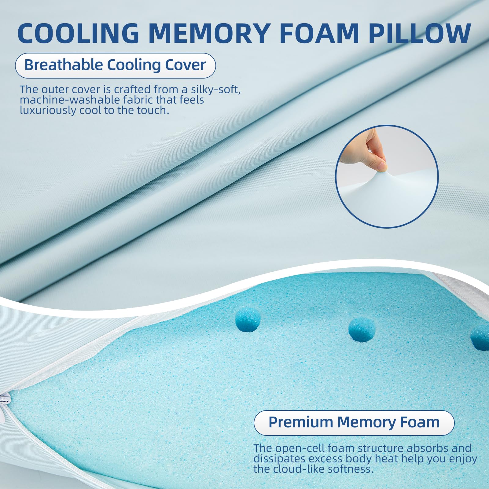 Sycoodeal detachable pillow cover for easy cleaning and lasting freshness.