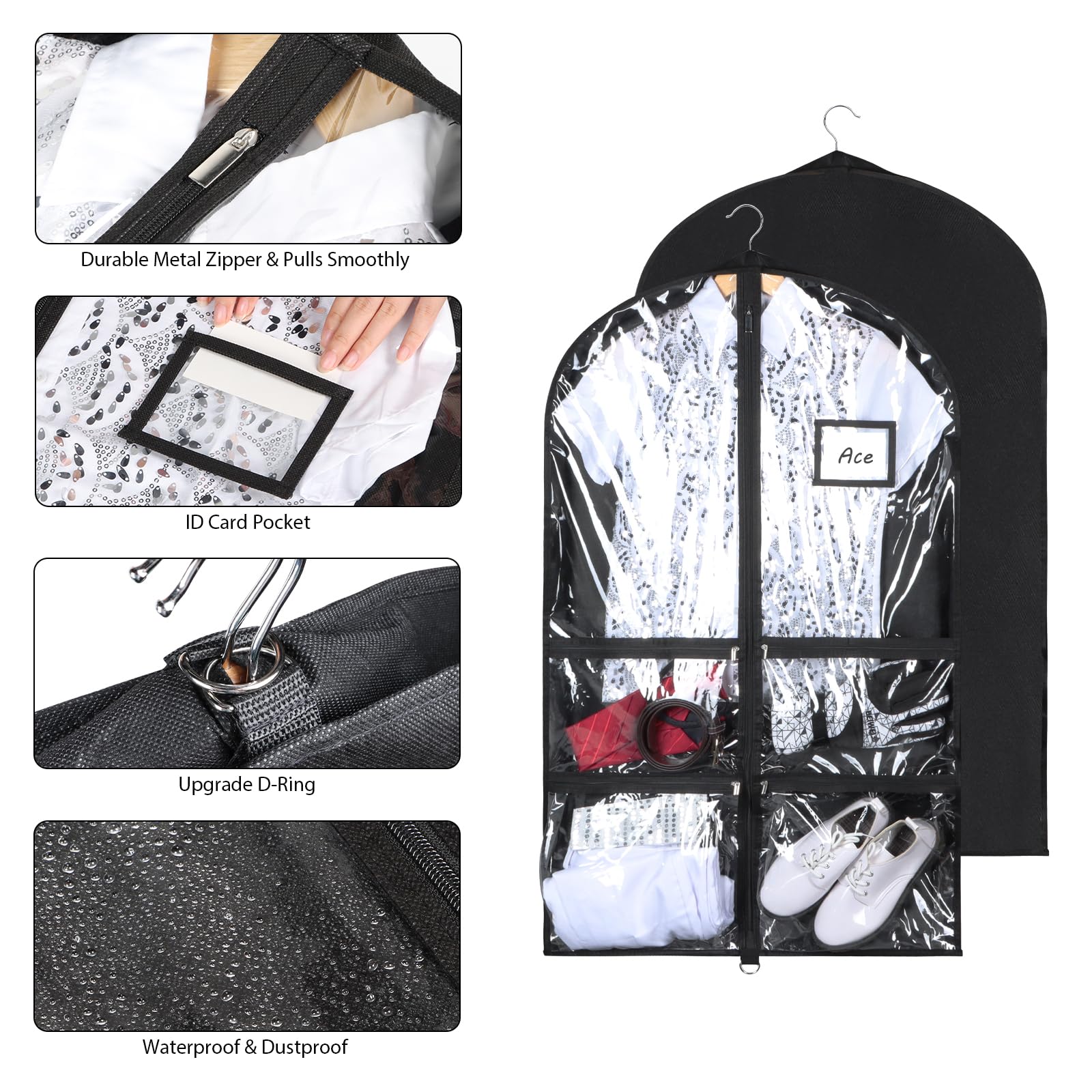 Syeeiex 40-inch length bag designed to accommodate 1–3 costumes.