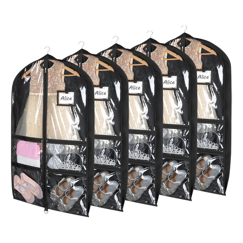 Syeeiex 3-inch gusseted garment bag front view protects costumes during transport.