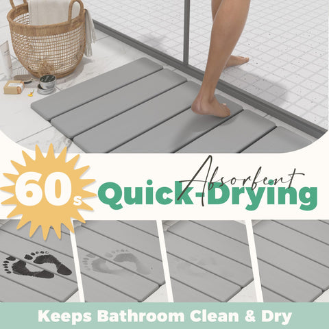 SYIPO foldable stone bath mat rolled for storage