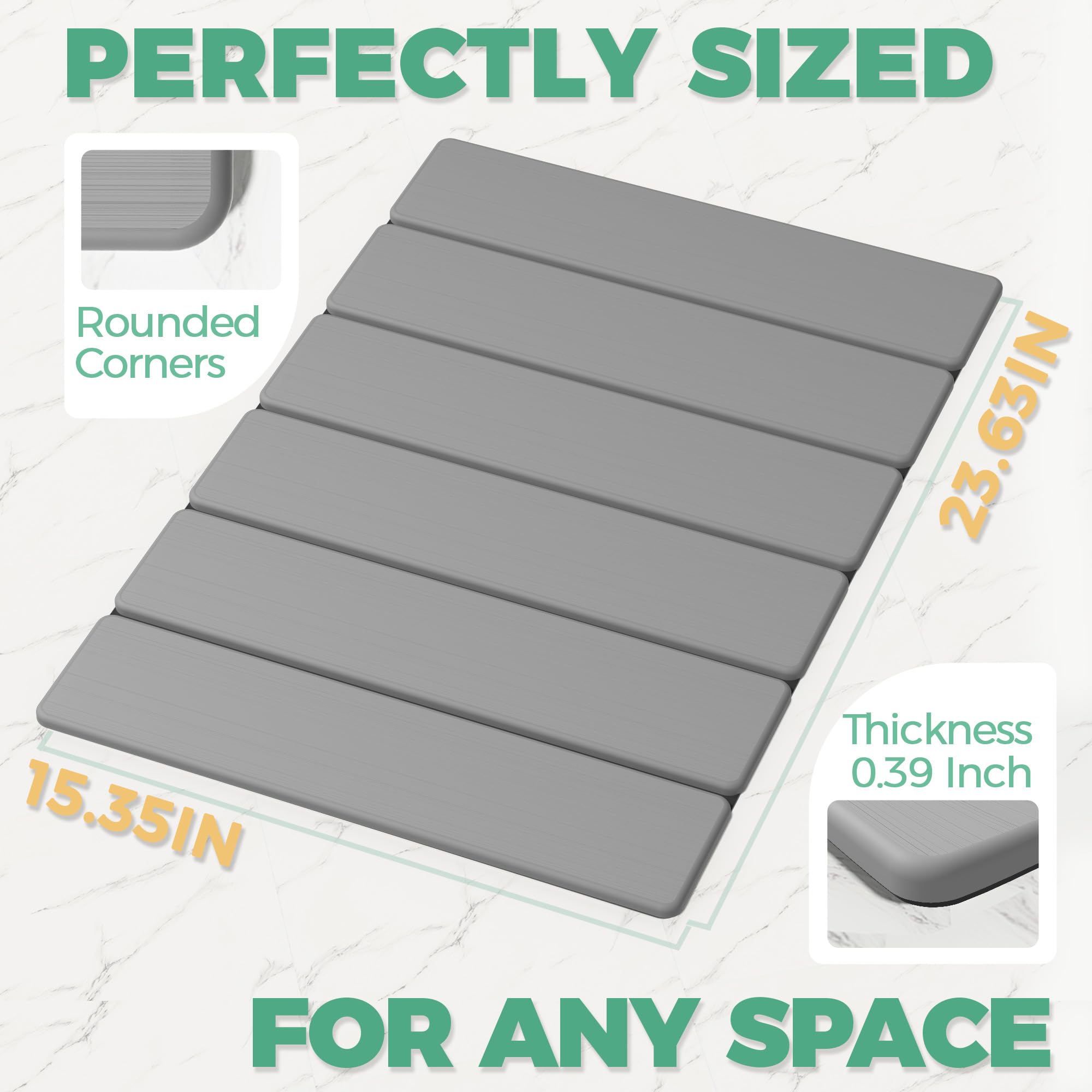 SYIPO stone bath mat anti-slip bottom for secure footing