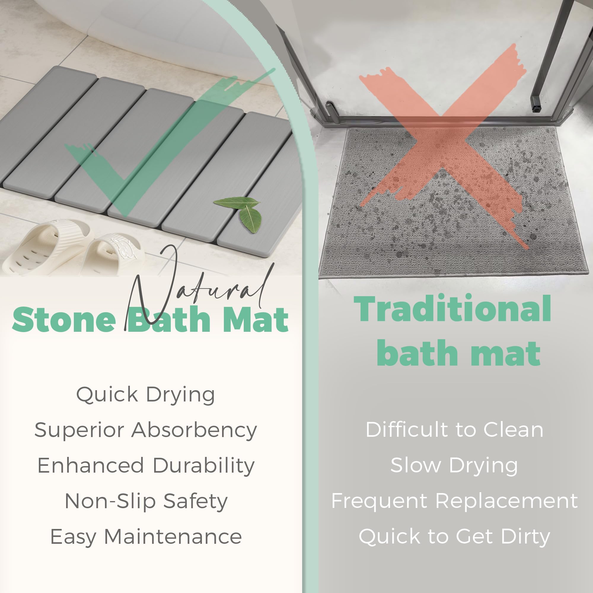 SYIPO modern gray bath mat adds contemporary style to space