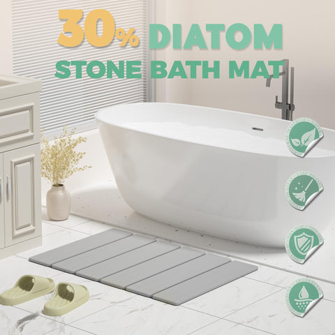 SYIPO stone bath mat slice design for enhanced grip