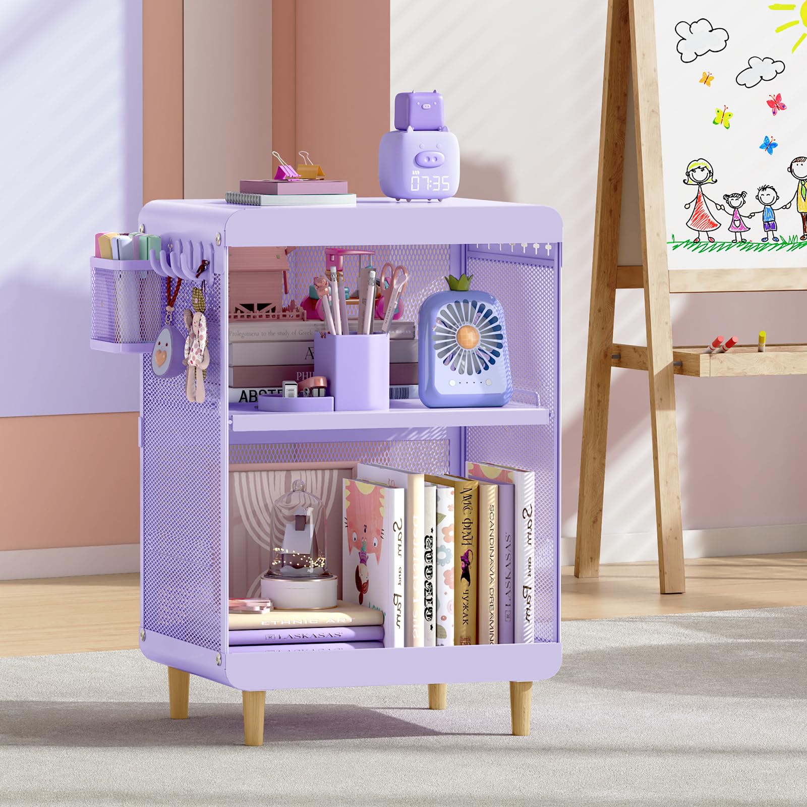 SYKIARIOL easy-assembly nightstand ships ready to use.