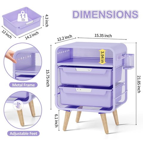 SYKIARIOL Gift-ready purple nightstand for girls' bedrooms