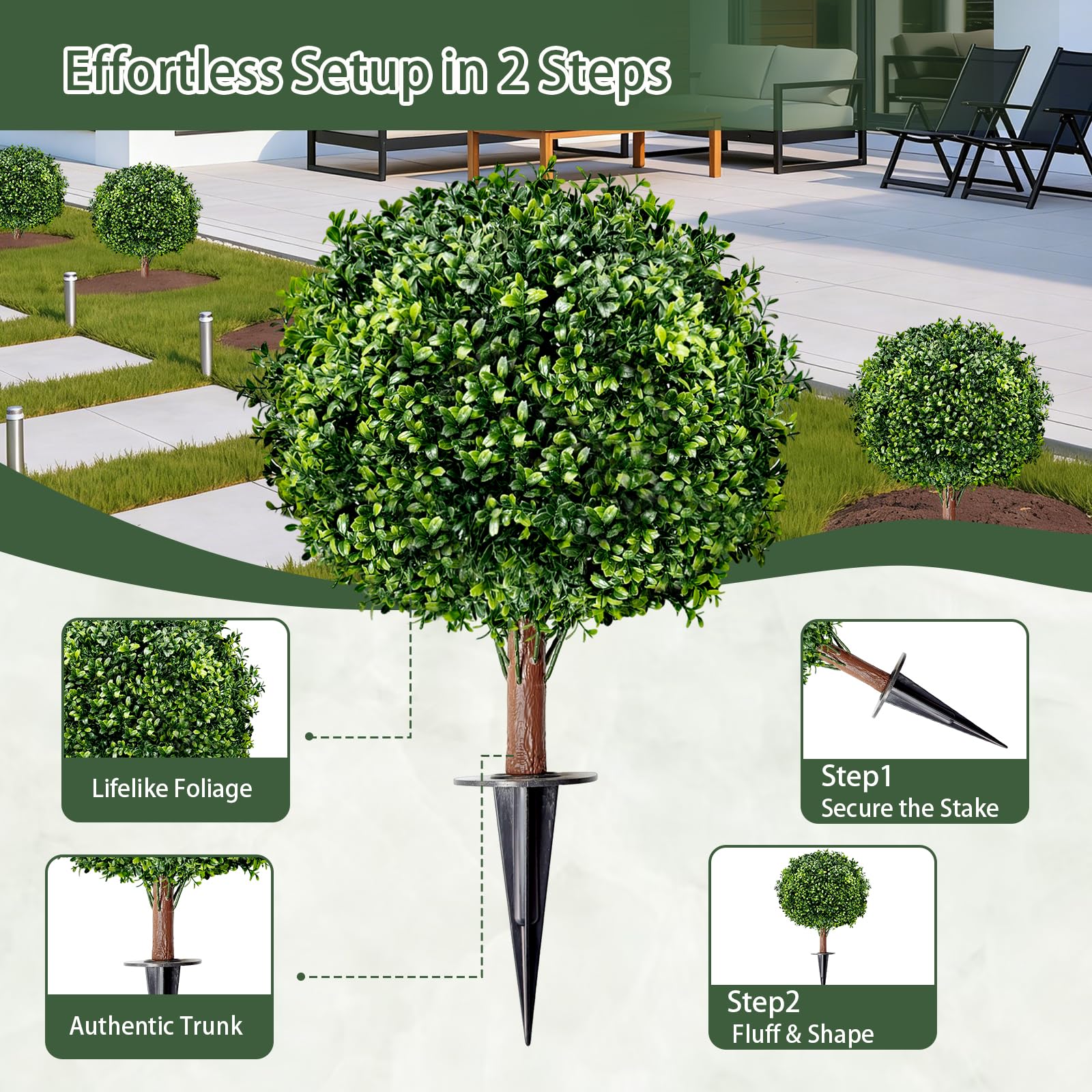 SylvanVerse 18-inch topiary ball adds elegant symmetry to indoor spaces