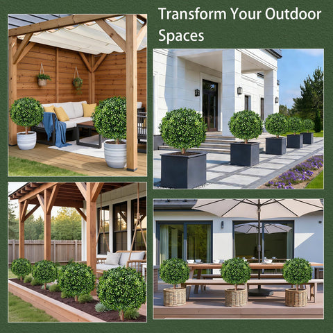 SylvanVerse 18-inch topiary balls withstand rain and sun for ongoing display