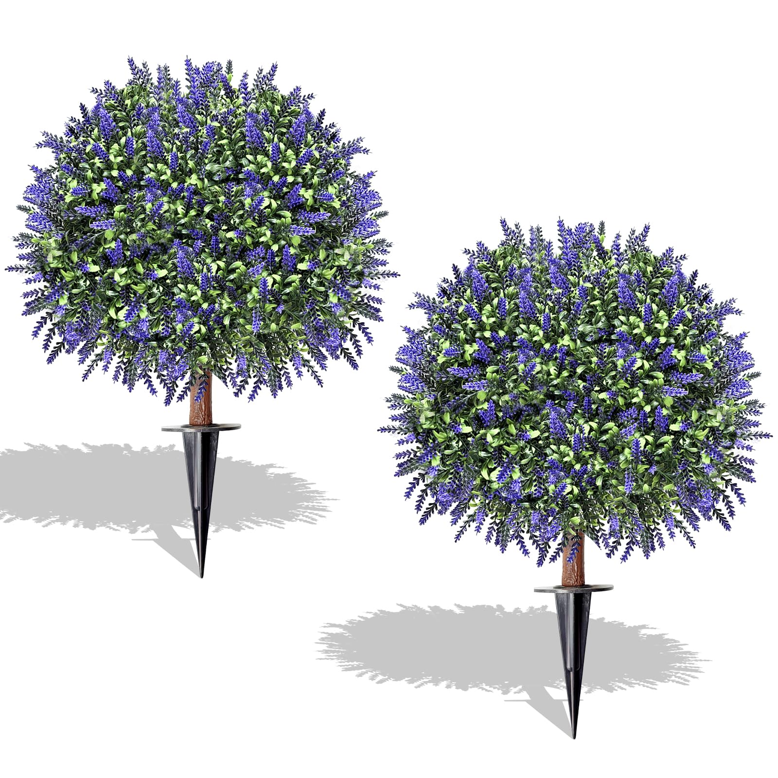SylvanVerse artificial lavender topiary ball outdoor with ground spike for low-maintenance charm.