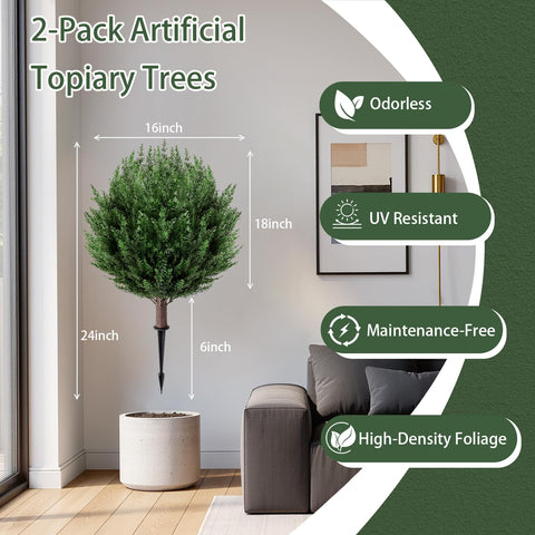 SylvanVerse faux cedar bush 2ft quick setup for patios and balconies.