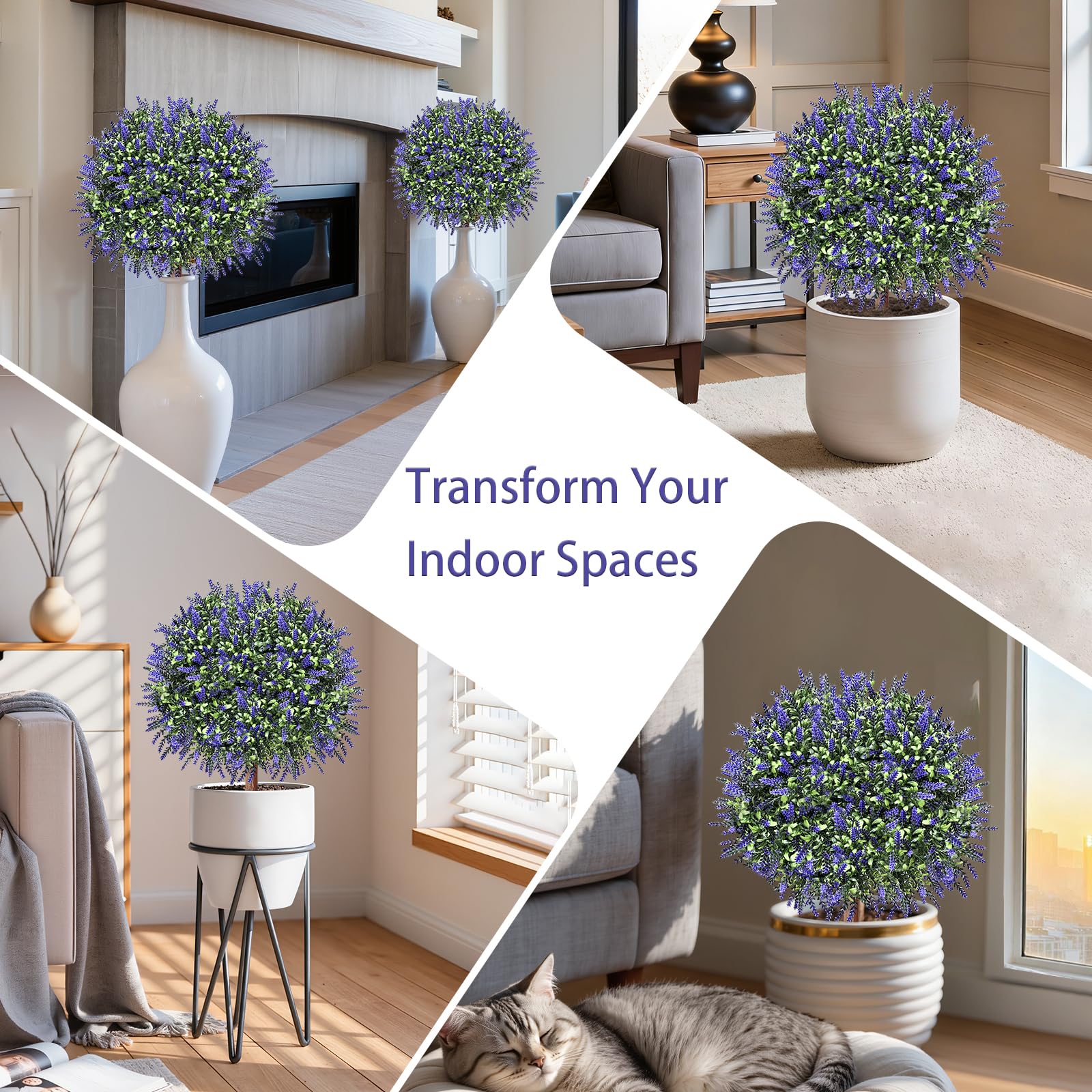 SylvanVerse lavender topiary ball 2-pack for balanced outdoor décor.