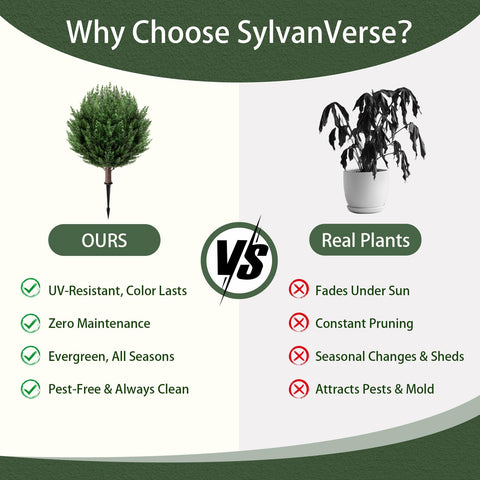 SylvanVerse weatherproof artificial tree for maintenance-free décor.