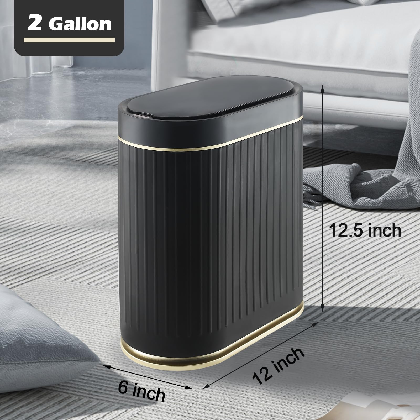SYNCVIBE sensor trash bin in action with automatic lid opening.