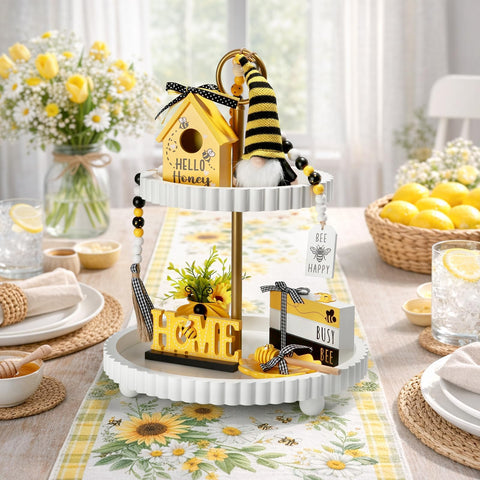 SYNCVIBE Bee gnome figurine adds whimsical focal point to tabletops.