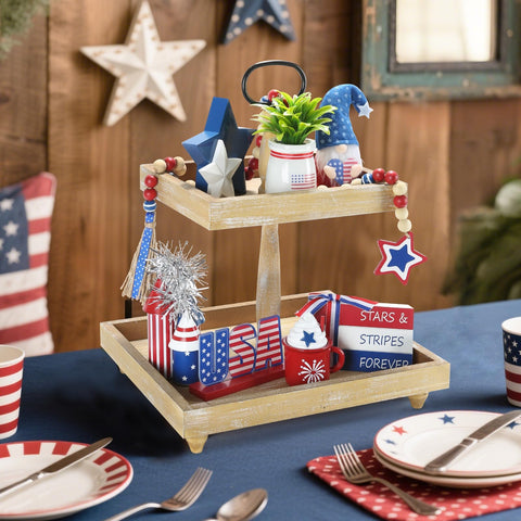 SYNCVIBE fireworks and banners wooden decor brightens any display