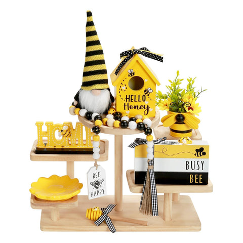 SYNCVIBE Hello Honey house sign enhances shelves and mantels with warm farmhouse charm.