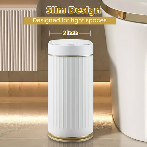 SYNCVIBE IPX5 waterproof sensor bin withstands bathroom moisture.