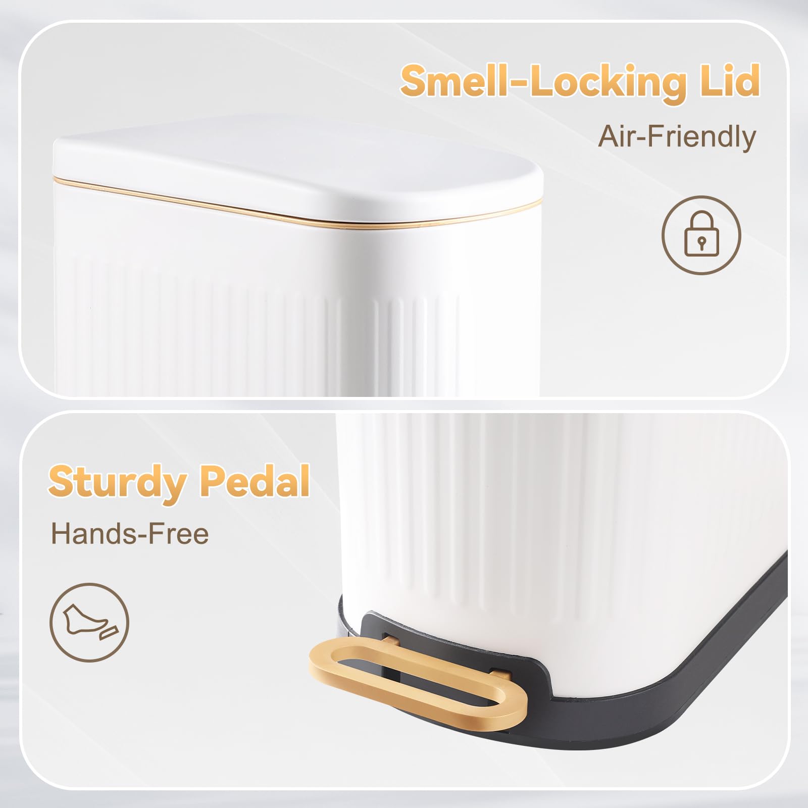 SYNCVIBE slim trash can suitable for kitchen, bathroom, office spaces