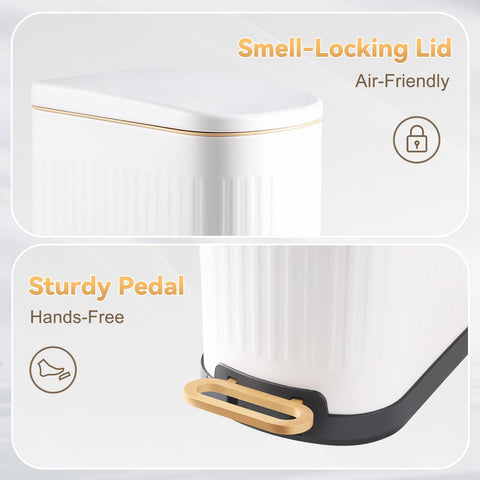 SYNCVIBE slim trash can suitable for kitchen, bathroom, office spaces