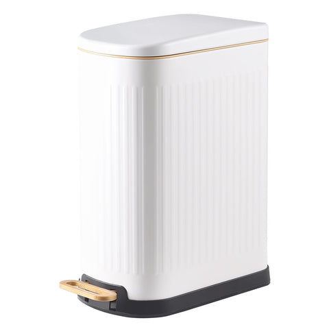 SYNCVIBE Slim Trash Can with soft close lid, reduces noise during disposal