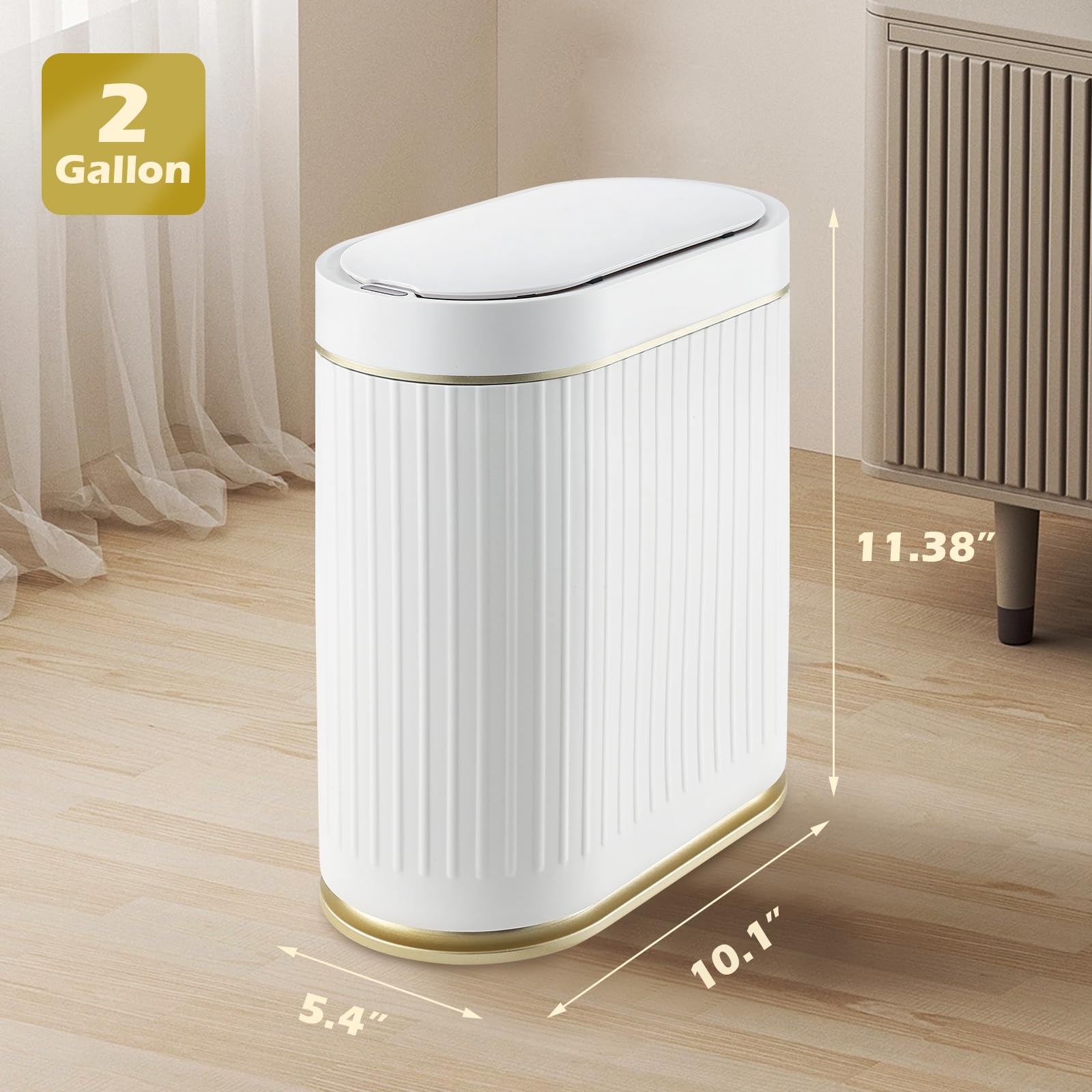 SYNCVIBE slim 2-gallon design saves space in narrow bedrooms or offices.