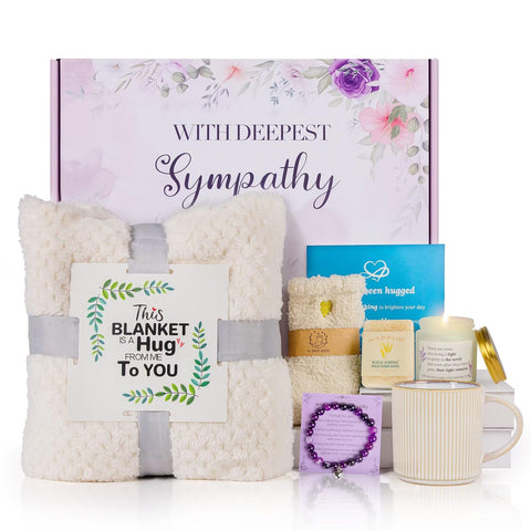 Synhonty sympathy gift basket blanket provides warmth and comfort