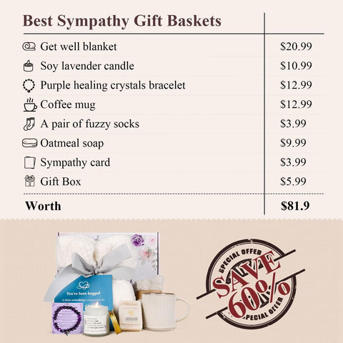 Synhonty sympathy gift basket oatmeal soap with lavender scent