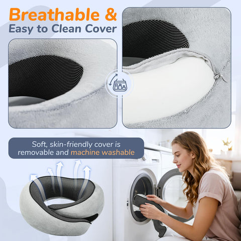 SYNNA compact pillow fits in a carry bag for easy packing