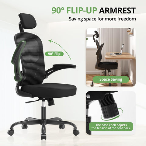 Synorla flip-up armrests enable easy workstation transitions.