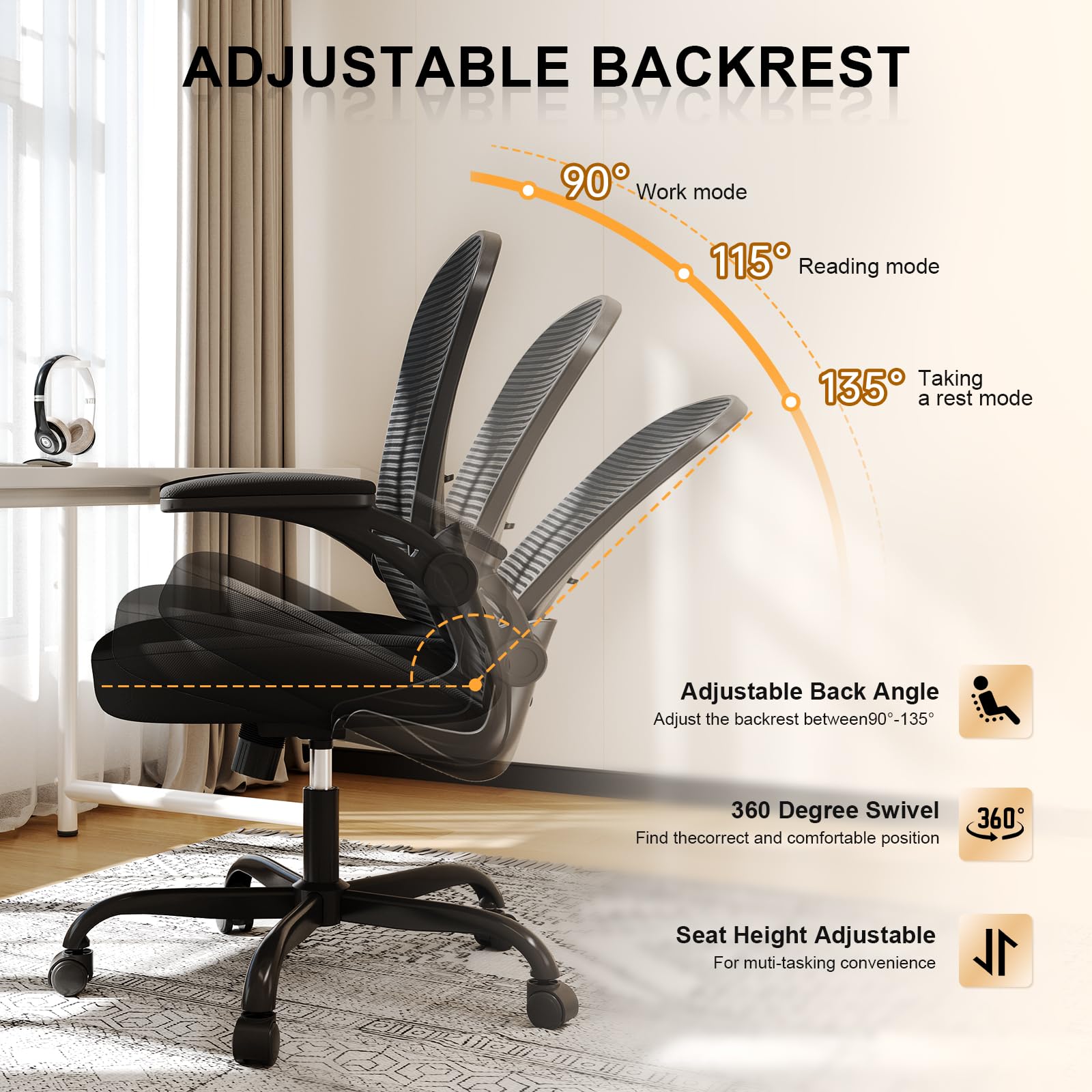 Synorla chair features a three inch foam seat cushion for comfortable seating.