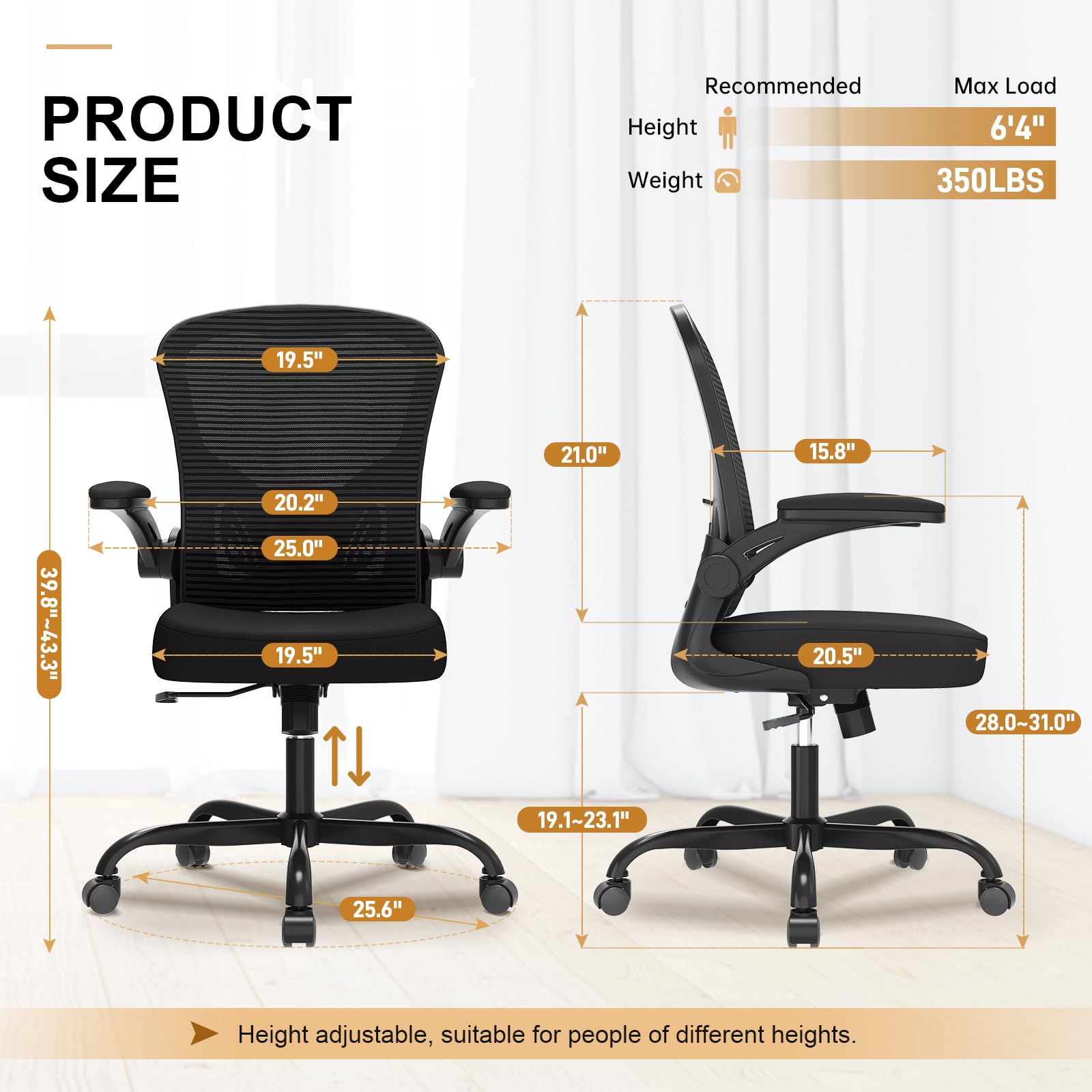 Synorla chair tilts up to 135 degrees for a relaxed reclining option.
