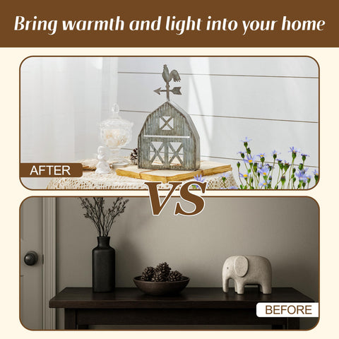 Synovana galvanized metal finish with vintage-inspired design enhances warm ambience.