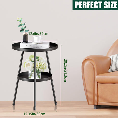 SYQ round metal side table showcases durable construction for regular indoor and outdoor use.