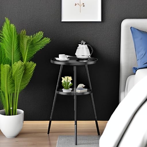 SYQ round table used as plant stand for decor and height.
