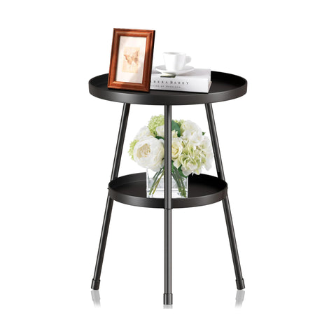 SYQ round metal side table, compact design for indoor or outdoor spaces, versatile accent piece.