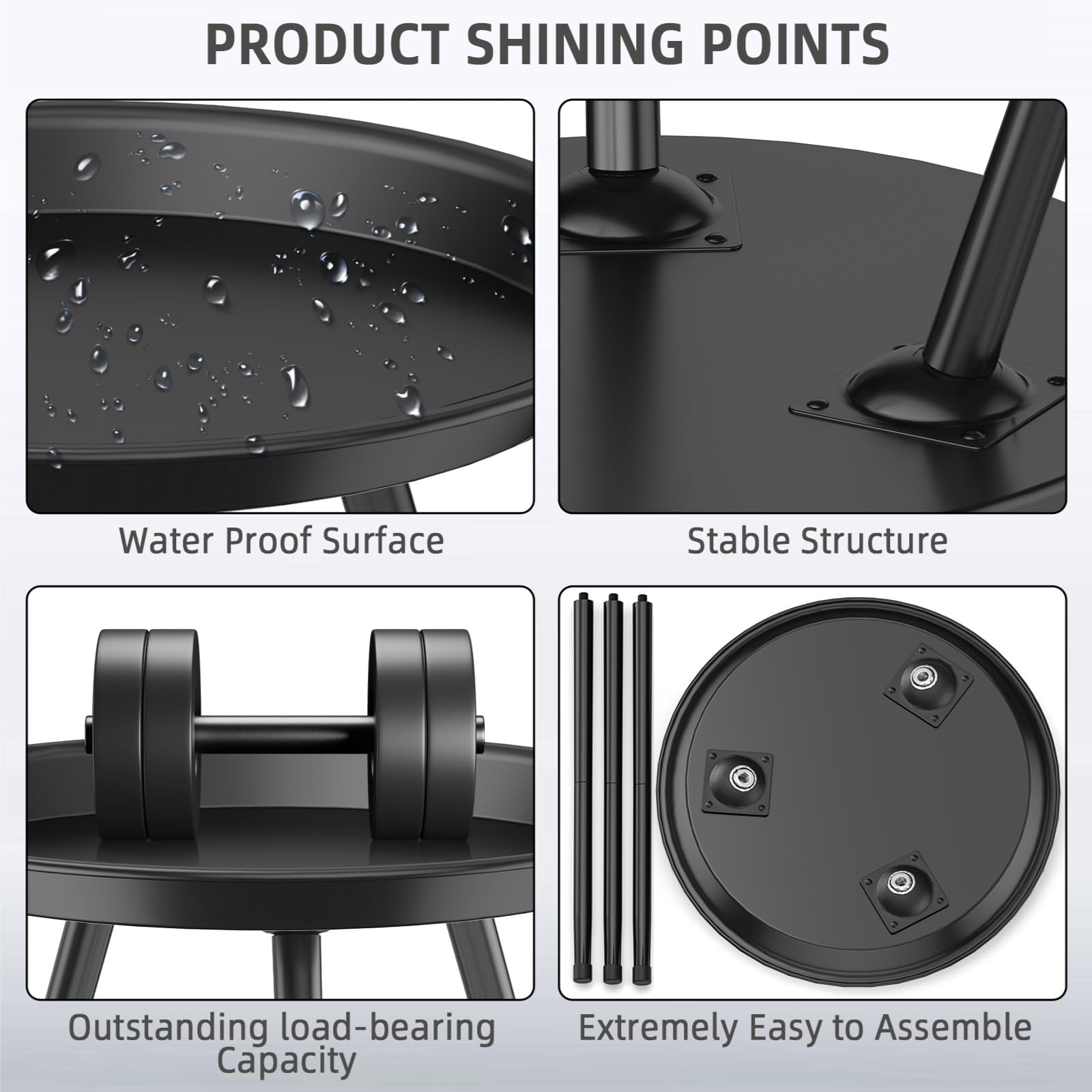 SYQ table dimensions 12.6 by 20.2 inches suited for compact spaces.