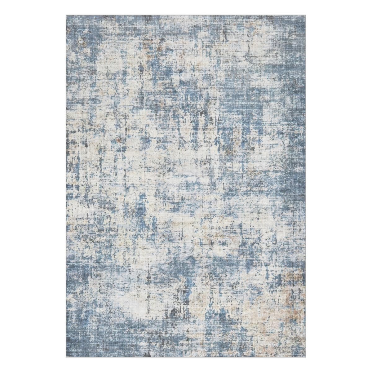 Bedroom and dining area use with the Syrlfar rug in soft tones