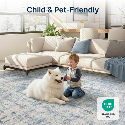 Syrlfar large 8x10 rug suitable for living rooms and dining spaces.