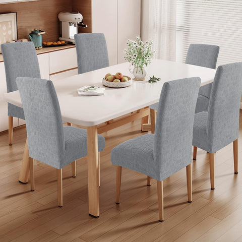 SYSLOON dining chair slipcover offers a snug stretch fit for varied back and seat dimensions.