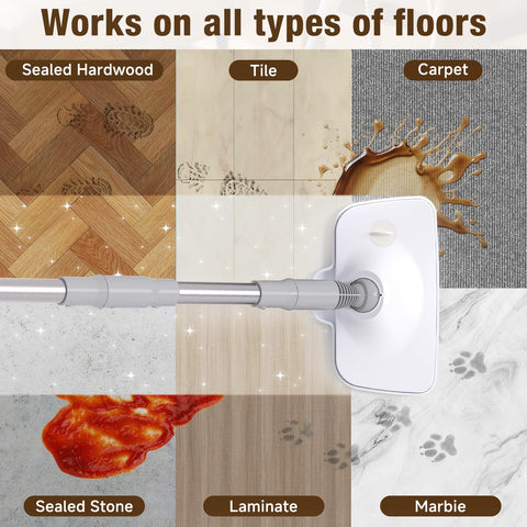 SYUDTY steam mop 500ml tank enables long cleaning sessions with fewer refills.