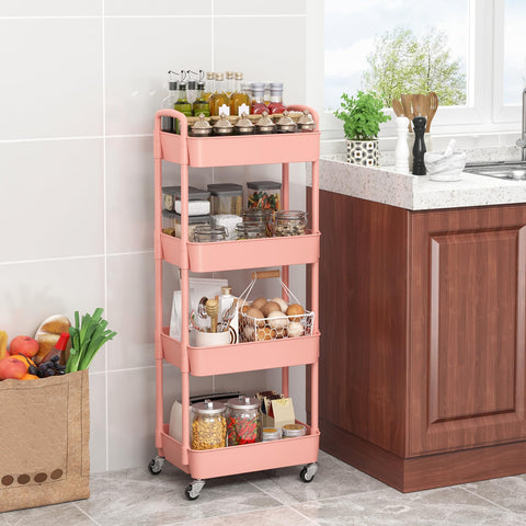 Sywhitta 4-tier kitchen cart keeping spices and tools organized